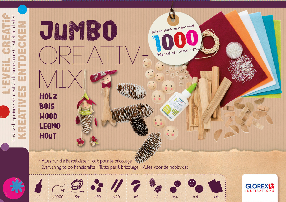 Jumbo natuurlijke houtmix ca.1000st
